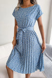 Floral Pleated Belted