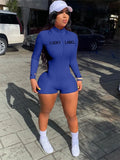 Streetwear Bodycon Rompers Women Jumpsuits Zipper Long Sleeve Rompers Playsuits One Piece Outfit Black Jumpsuit Women