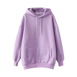 Casual Solid Hooded Hoodies Women Batwing Long Sleeve Plus Size Sweatshirts Autumn Pullover Pure Fashion Tops
