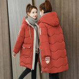 Quality Winter Jacket Women Parker Thick Down Cotton Jacket Large Size Mid-Long Hooded Outerwear Women Warm Winter