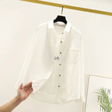Down Shirt For Women Womens Tops And Blouses Womenswear Long Sleeve Ladies Clothing 2020 New Fashion Loose Solid