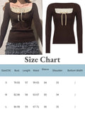2022 Y2K Clothes Knitted Lace T Shirts Kawaii Square Neck Crop Top Bow Cute Retro Pullovers Harajuku Korean Tee