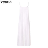 Rompers Women Jumpsuits 2021 Summer Sleeveless Playsuits Casual Ankle-Length Wide Leg Pants Vintage