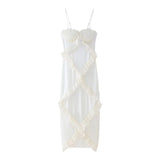 Women's Clothing 2025 Summer New Folding Lotus Side Spliced Open Slinging