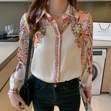 print ladies shirts Women's Blouses 2022 Spring Summer Long Sleeve casual Shirts Tops Blusas