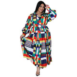 Plus Size Dresses for Women 5XL Elegant Lady with Blet Loose Sexy Black Long Sleeve Maxi Shirts Dress Wholesale