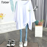 Tshirts Oversized Korean Loose Thin V-neck Mid-length Long-sleeved Bottoming Tshirt Long Sleeve Summer Tops For Women