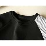 Outer Singles Love The Anti-Age Model Asymmetric Stripes Spliced Bat Tucked Loose Collar Collar Collar Coat On The Head Of The