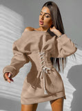 Casual Lace-Up Sweatshirt
