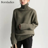 2021 Autumn Winter Loose Turtleneck Pullover Basic Warm Sweater for Women Korean Soft Kniited Solid Sweater