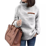 Sweater In Autumn 2025 Women's Fashion Zipper High-Neck Bottom
