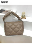 Designer Puff Shoulder Bag Women 2023 Autumn Winter Quilted Feather Flip Bags Fashion Down Padded Leather