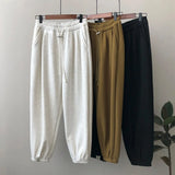 Women's Fleece Lined Thickened Sweatpants White Green Black Trousers 2022 Winter Loose Slim Casual Harem