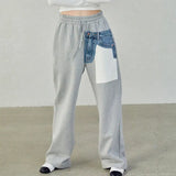 Casual Wide Leg Pants For Women High Waist Patchwork Pocket Straight Loose Trousers Female Fashion New