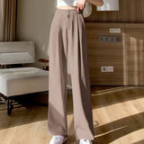 Toloer Leg Pants Women's Pants Down Loose High Waist Khaki Pants Spring And Autumn Suit Narrow Version Straight Leg Casual Floor Pants-Outfit