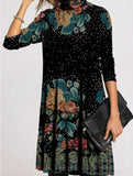 Fashion Printed Collar Long Sleeves Loose
