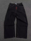Year Y2K Jeans Men's Wear Hip-Hop Retro Skull Water Washed Loose Jeans Casual Wide-Legged Pants-Outfit