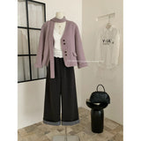 Curly-Sided Striped Grinding Hair High Waist Broad Leg Slacks Women Autumn And Winter New Design With Straight