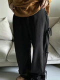 Sweatpants Women 2023 New Bottoms Fashion Casual Joggers Korean Y2k Wide Leg Pants Bandage Trousers Pantalon Femme-Outfit