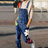 Rompers Fashion Denim Bib Pants Sexy Long Rompers Bib Pants Jumpsuits Summer Wide Leg Jeans Overalls Ladies