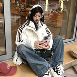 Winter Wear Down Cotton Jacket Female 2024 New Winter Thickened Korean Loose Small Students Cotton-Padded Jacket-Outfit