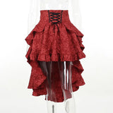 Summer New Sexy Stitching Bag Hip Skirt Temperament Slim High Waist Tie Waist Tail Half Skirt Woman-Outfit