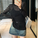 Version Of The New Summer 2023 Snowflake Sunscreen Thin Slim And Solid Color Sweater-Outfit