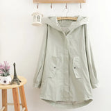 Autumn Women Trench Coat New Solid Hooded Overcoat Plus Size 5XL Mid-long Windbreakers Female Casual Tops Basic Coats