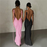 Toloer Summer New Women's Fashion Sling Sexy Back Slim Wrap Hip Temperament