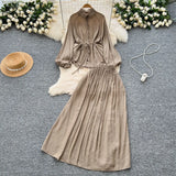Simple Style Solid Temperament Suit Women's Spring Bubble Sleeve Strap Shirt + Tight Waist Slim Half Body Long