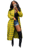 Casual Plaid Print Long Blouse with Long