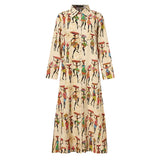 Elegant Printed Shirt Dress Women's Autumn Sundress ZANZEA Casual Long Sleeve Maxi Vestido Female Lapel Button