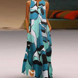 Vintage Printed Maxi Dress 2020 Womens Sundress Casual Summer Long Vestidos Female V Neck Party Robe Femme party