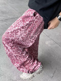 Leopard Print Parachute Trousers Men's Fashion Brand Hiphop Wide-Legged Trousers Loose Straight Tube Trendy Trousers-Outfit