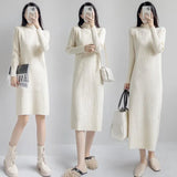 And Winter With Coat Sweater Dress Women Loose Fashion With Medium And Long Bottoming Over The Knee Knit
