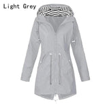 Winter Windbreaker Jacket Coat Lightweight Oversized Hooded Zipper Outdoor Coat Hiking Clothes Female Waterproof