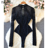 Women Sexy Backless Rompers Fashion Korean Bodycon Jumpsuits 2022 New Summer Chic Streetwear Flocking Slim