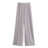 2025 New Women's Double-Sided Cloth Round-Neck Long-Sleeved Coat Elastic Casual Trousers