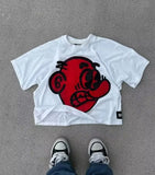 New Gothic Funny Street Trend Hip-Hop Printed High Street Casual Men's And Women's Short-Sleeved Round-Necked T-Shirts-Outfit