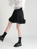 High Elastic Waist Black Ruffles Temperament Mini Half-body Skirt Women Fashion Tide New Spring Summer 2023