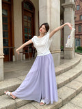 Xixi 2025 Summer Temperament With High Waist Chiffon Leisure Loose Broad Leg Trousers Skirts