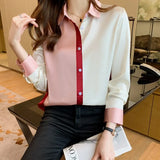 elegant satin shirts Fashion ladies shirts Women's Blouses Spring Autumn Long Sleeve Shirts Tops Blusas
