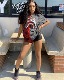 Shark Camo Colorblock Print Two-Piece