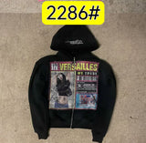 VERSAILLES Black Zipper Hoodie Casual Zipper