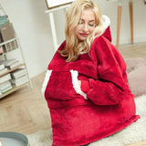 Oversize Hoodie Sweatshirt for Women Hoody Sweatshirt Winter Sherpa Blanket Coats Pull Femme Sweat Plaid Giant TV