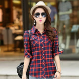 Women's Plaid Shirts 2021 Autumn New Ladies Casual Delicate Tops Youth College Style Lady Long Sleeve Blouse