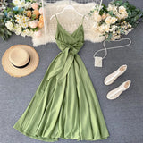Gentle Wind Long Dress Children's Summer Dress 2023 New Goddess Heart Machine Open-Back Strap Halter Dress-Outfit