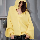 Loose Solid Color Sweater Coat Woven Autumn And Winter New Street Trend Casual Lazy