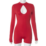 Toloer Women's Wear Oh Polly The Same Chest Hollow Big Back Slim Jumpsuit