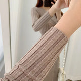 Long Sleeve Knitted Dresses for Women Party Robe Female Autumn 2023 Retro V-neck Bodycon Dress Korean Slim Waist